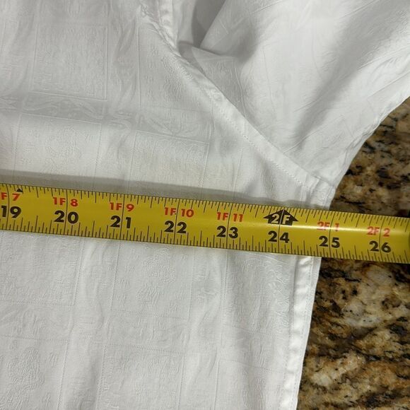 Robert Graham White Cotton Damask Long Sleeve Button Down Shirt Size 2XL - Picture 9 of 12